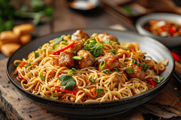 Makaron chow mein z seitanem