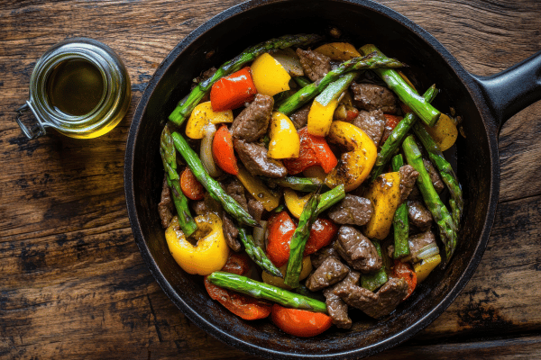 Stir-fry z wołowiną i szparagami