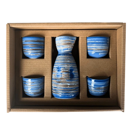 Zestaw do sake w odcieniach niebieskiego