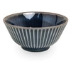 Miska granatowa z białymi paskami zewnątrz mała