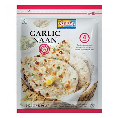 Chlebki naan czosnkowe 340g ASHOKA