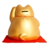 Skarbonka kot szczęścia MANEKI-NEKO złota 19 cm