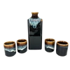 Zestaw do sake czarno-niebiesko-brązowy (karafka + 4 czarki)