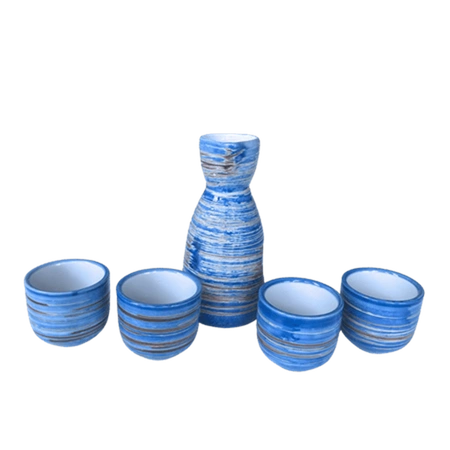 Zestaw do sake w odcieniach niebieskiego
