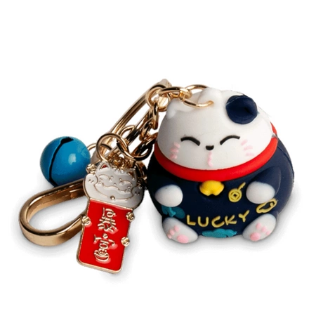 Brelok kotek szczęścia MANEKI-NEKO z dzwoneczkiem Emro Aziatica
