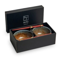 Zestaw misek z pałeczkami brązowy