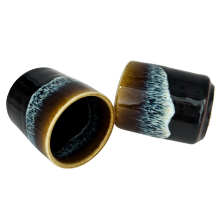 Zestaw do sake czarno-niebiesko-brązowy (karafka + 4 czarki)