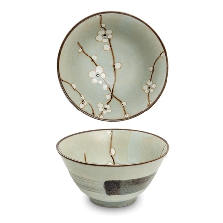 Zestaw 4 japońskich misek z motywem kwiatu