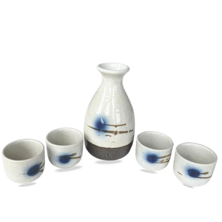 Zestaw do sake biało-niebieski