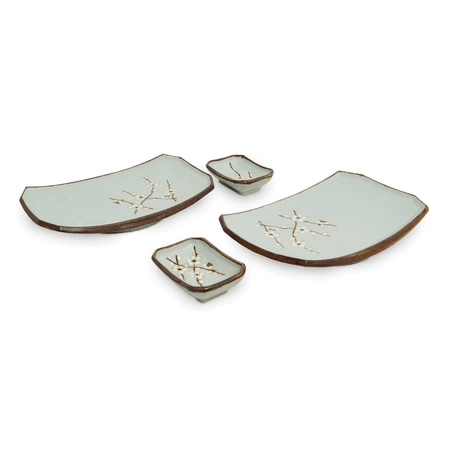 Japoński zestaw do sushi jasno zielony z motywem kwiatu wiśni