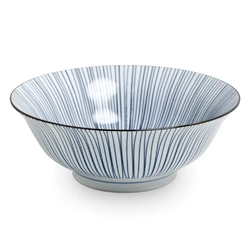 Miska porcelanowa w niebieskie paski Oriental Toku
