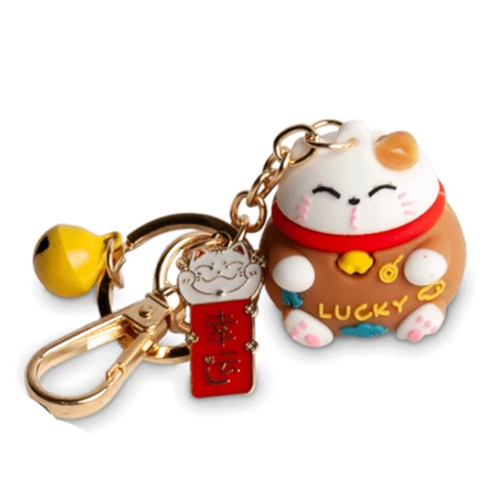 Brelok kotek szczęścia MANEKI-NEKO z dzwoneczkiem Emro Aziatica