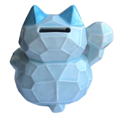 Skarbonka dla dziecka kotek szczęścia MANEKI-NEKO niebieska