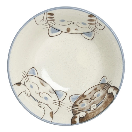 Miska niebieska w kotki MANEKI-NEKO 15 x 7 cm