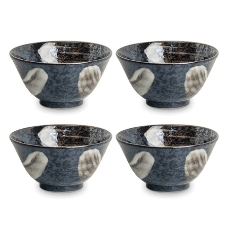 Zestaw 4 japońskich misek czarnych ANSEN