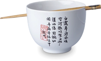 Miska porcelanowa do zupy z pałeczkami (biała)