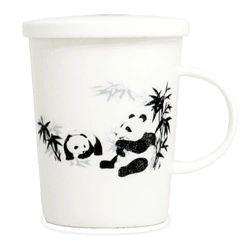Kubek z zaparzaczem i pokrywką panda