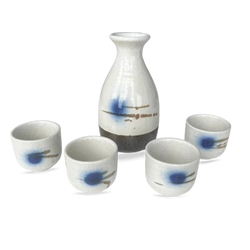 Zestaw do sake biało-niebieski