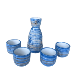Zestaw do sake w odcieniach niebieskiego