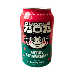 Bubble Bob Merry Strawberry Napój z czarną herbatą, sokiem truskawkowym i pękającymi kuleczkami 330 ml