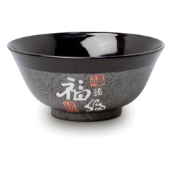 Miska na ryż czarno- szara porcelanowa