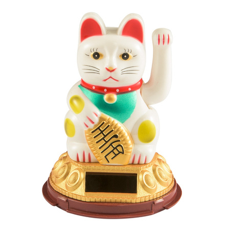 Kot szczęścia MANEKI-NEKO biały (8,75cm)